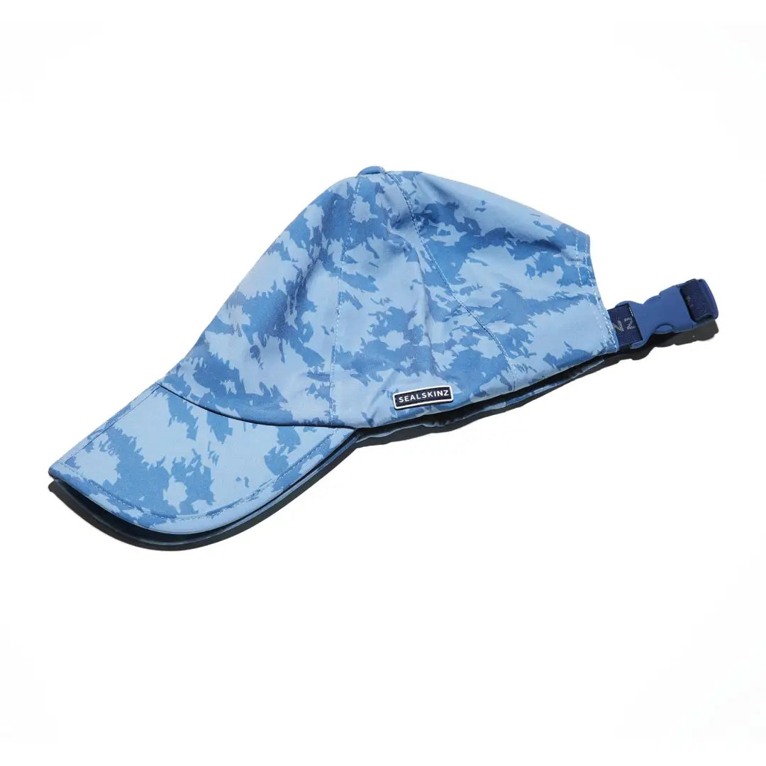 Blue camouflage baseball cap with adjustable strap for country clothing and outdoor fun