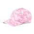 Pink camouflage baseball cap with metal brand tag perfect for country clothing and outdoors