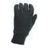 Dark gray knitted gloves with ribbed texture, perfect for all weather conditions