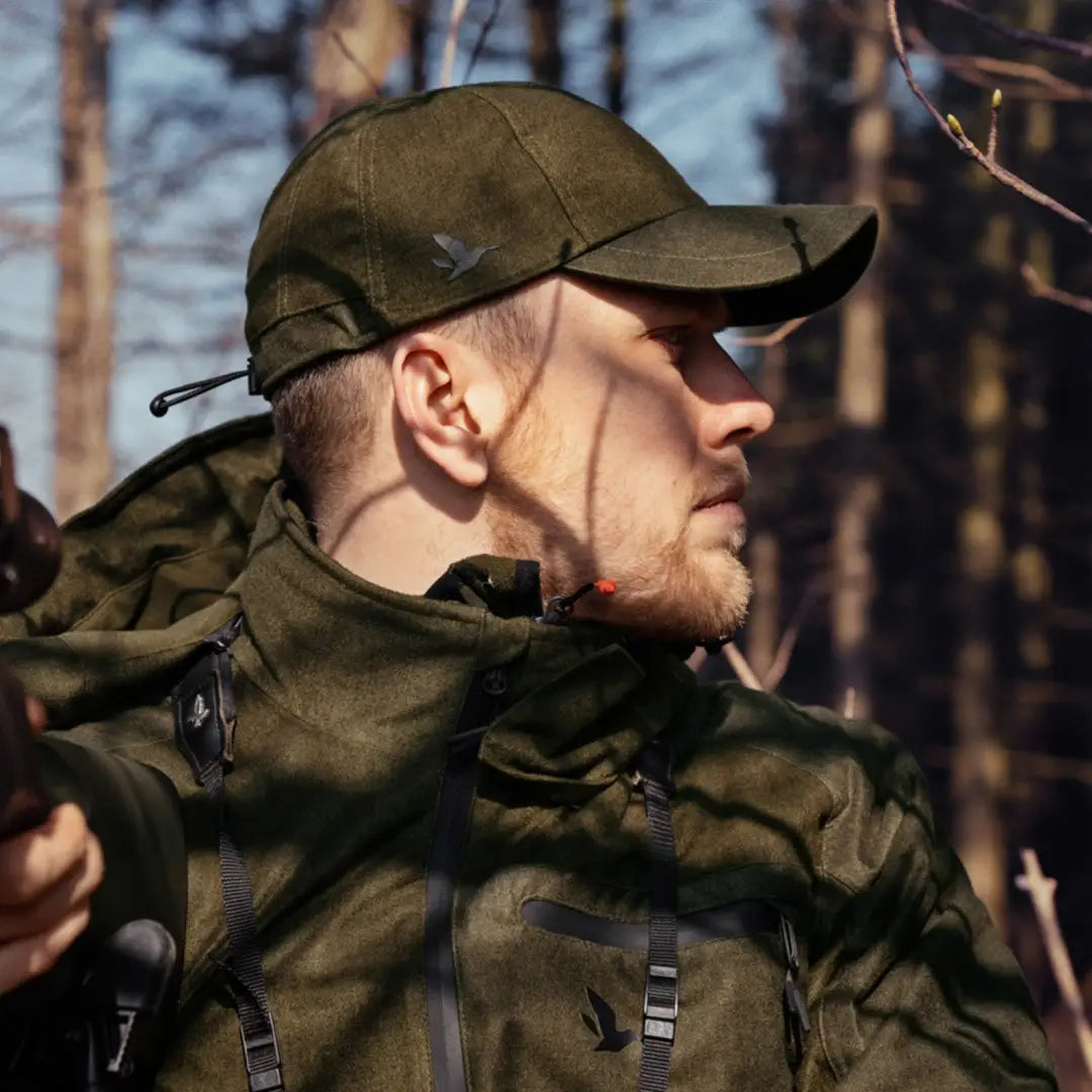 Military-style cap paired with Seeland Avail Jacket in camouflage for hunting