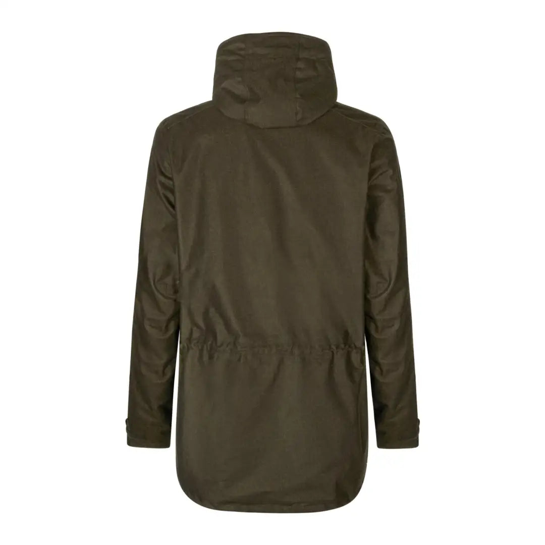 Dark green Seeland Avail Smock with high collar and drawstring waist for hunting