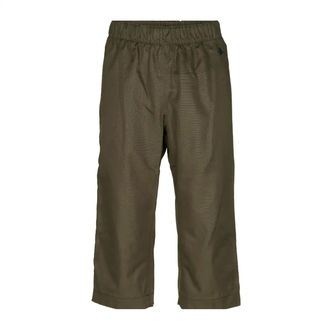 Olive green cropped pants with elastic waist from Seeland Buckthorn Short Overtrousers