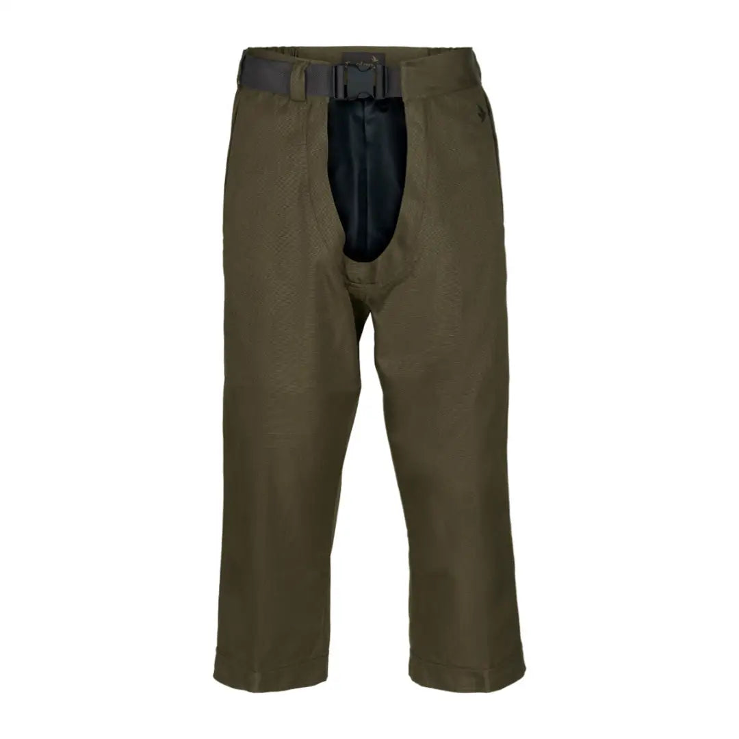 Olive green cargo pants with black belt, perfect for stylish Seeland Buckthorn Treggings