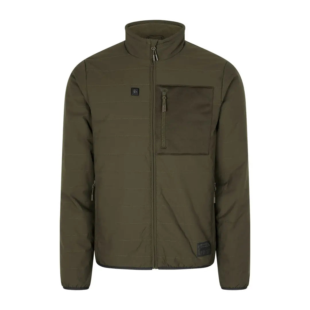 Olive green Seeland Celsius Heat Jacket with a chest pocket and high collar