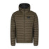 Olive green puffy Seeland Fahrenheit Jacket with hood and zipper closure for warmth