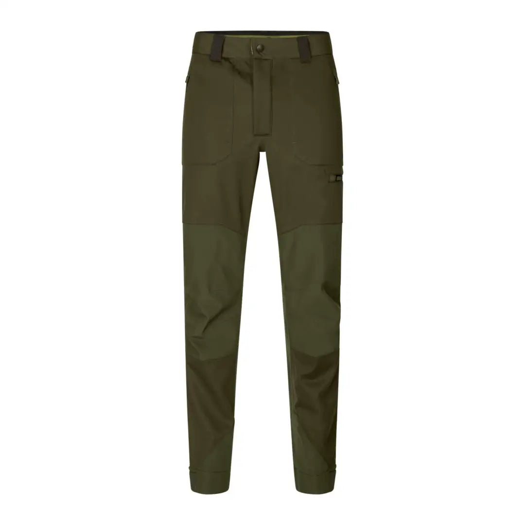 Olive green Seeland Hawker Shell II Trousers with reinforced knees and pockets