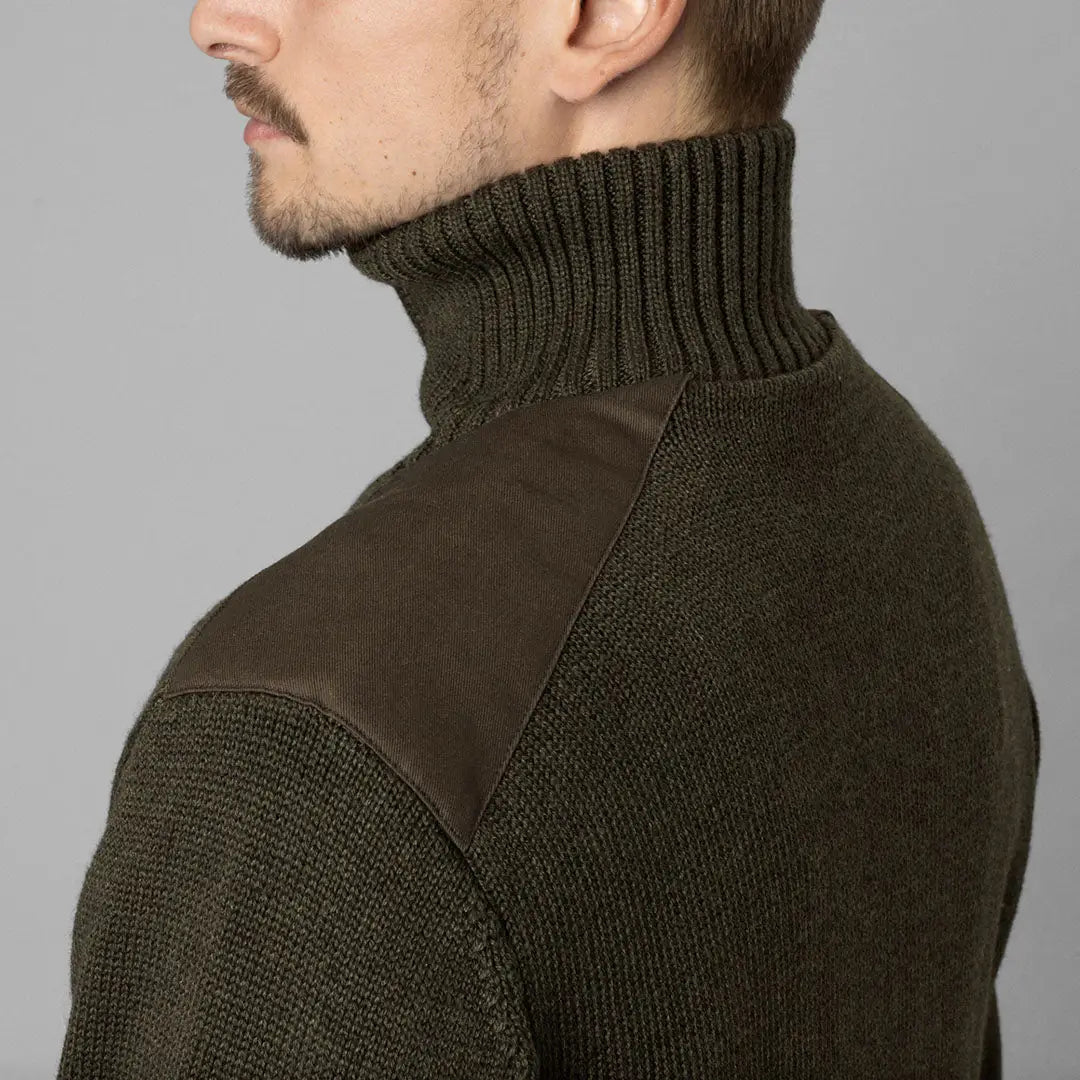 Dark green turtleneck sweater perfect for country clothing, hunting, and outdoor adventures