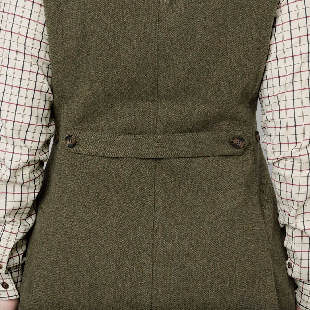 Olive green Seeland Hillside Harriet Waistcoat with buttons and back strap