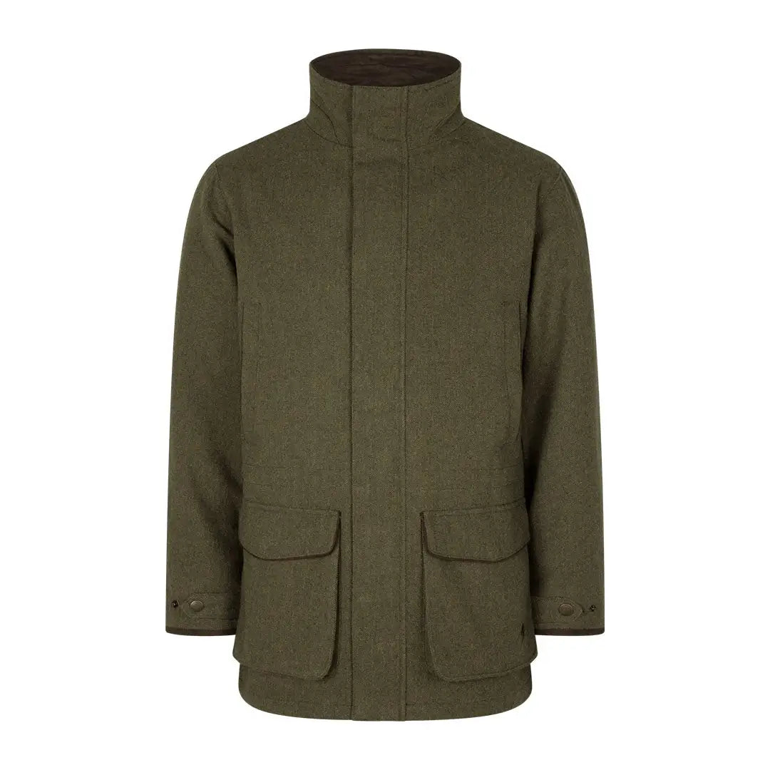 Olive green Seeland Hillside Jacket with high collar and big front pockets