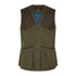 Olive green Seeland Hillside Waistcoat with brown patches and multiple pockets