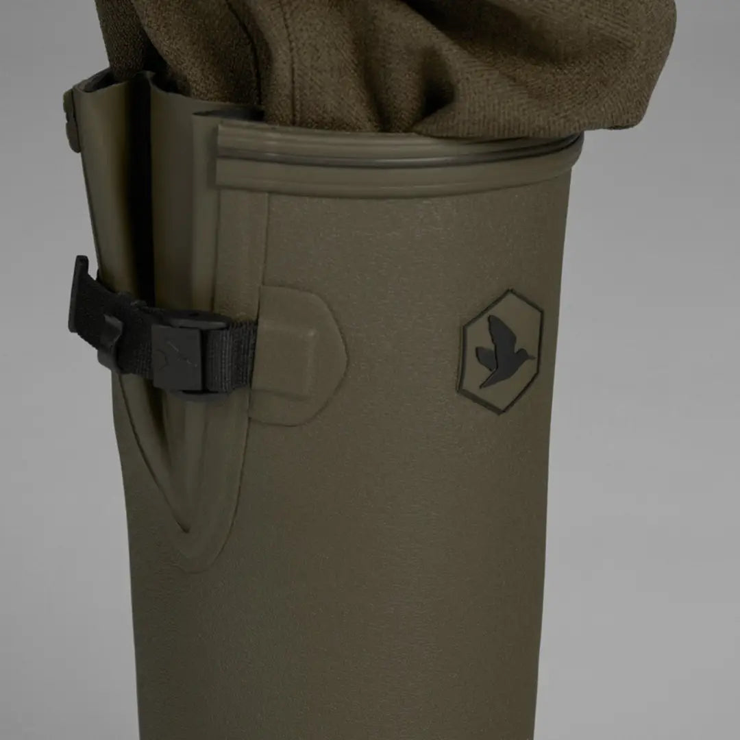 Olive green Seeland Key Point Wellington Boot with adjustable strap and logo