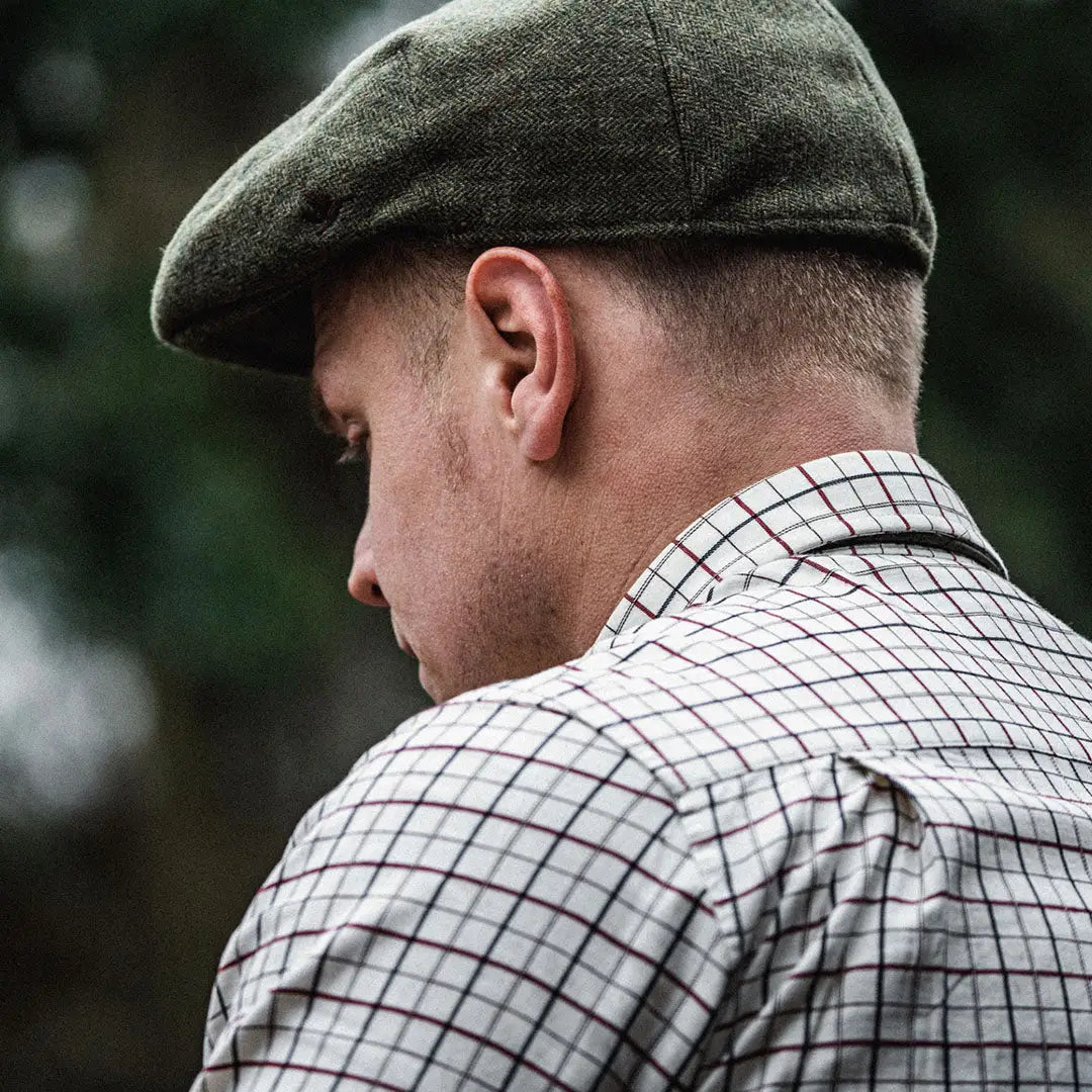 Flat cap paired with Seeland Oxford Shooting Shirt in breathable cotton blend