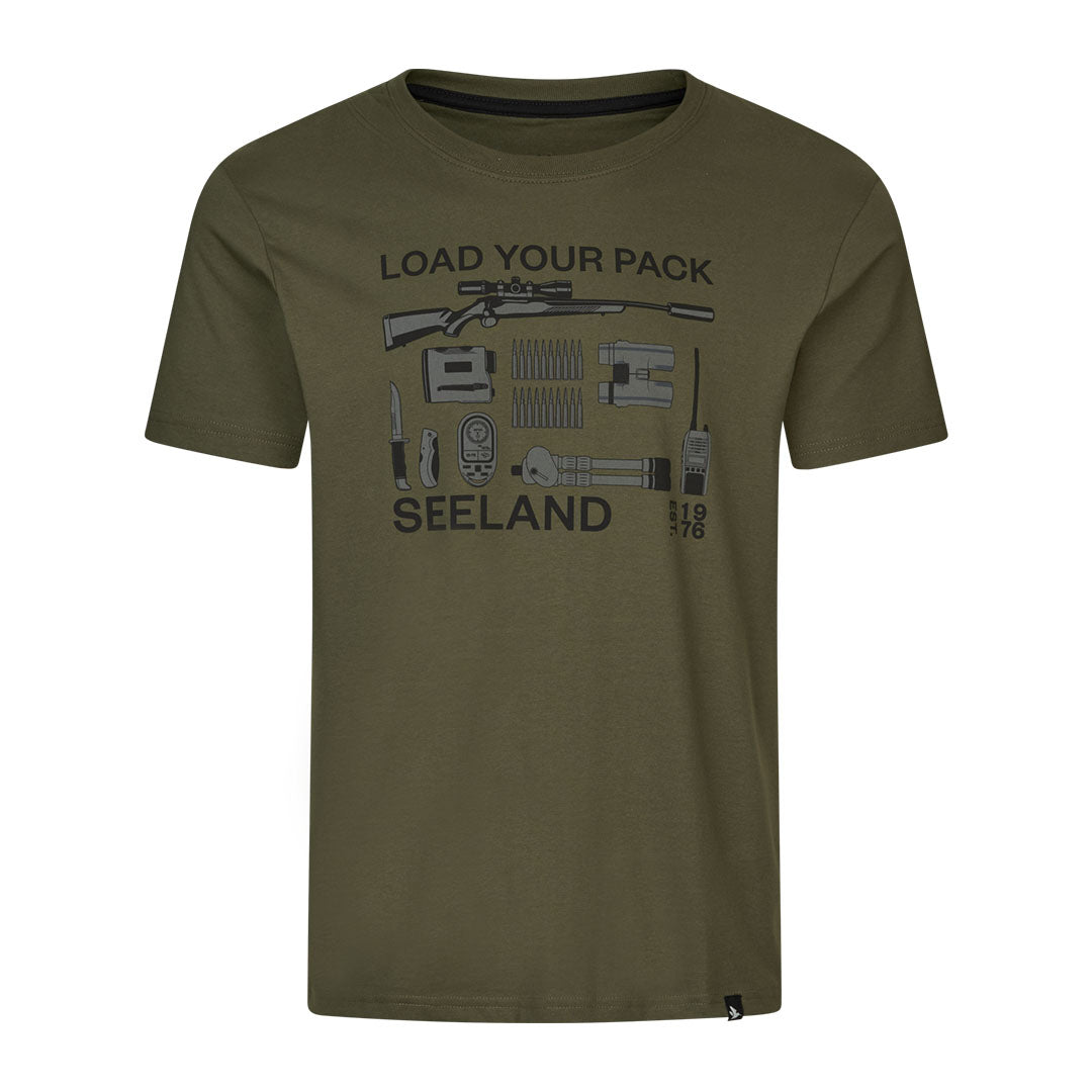 Olive green Seeland Packing T-Shirt perfect for country clothing lovers and outdoor hunting trips