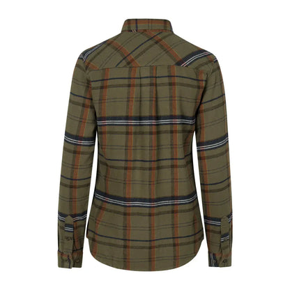 Olive green plaid Seeland Skye Ladies Flannel Shirt, perfect for country clothing and hunting