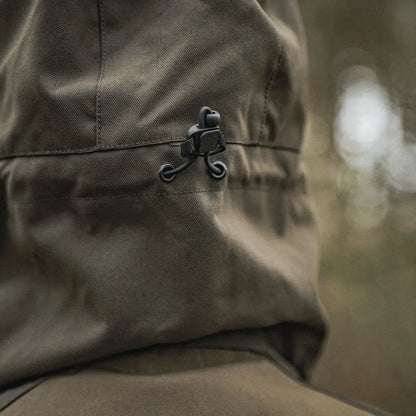 Metal hook fastener on Seeland Trax Jacket’s camouflage fabric