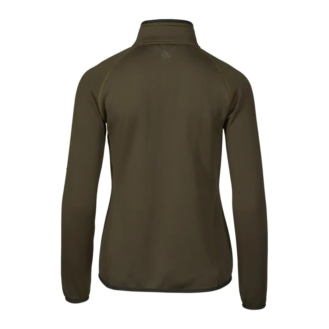 Olive green turtleneck sweater in Seeland Womens Hawker zip fleece, the perfect midlayer solution