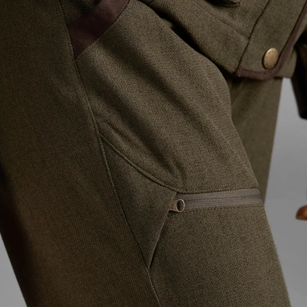 Olive green Seeland Woodcock Advanced jacket with pocket and button details