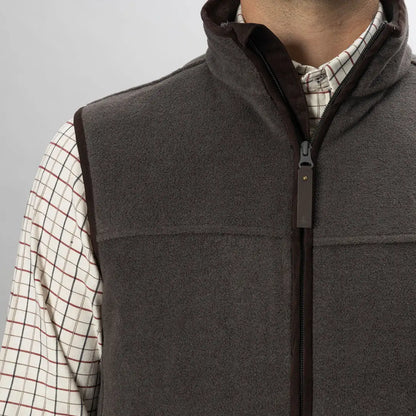 Dark gray Seeland Woodcock Earl fleece waistcoat with zipper for outdoor comfort