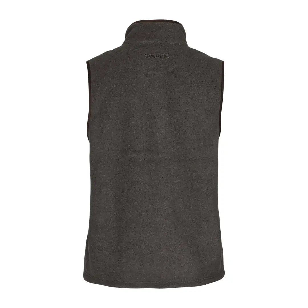 Dark gray sleeveless Seeland Woodcock Earl fleece waistcoat with high collar