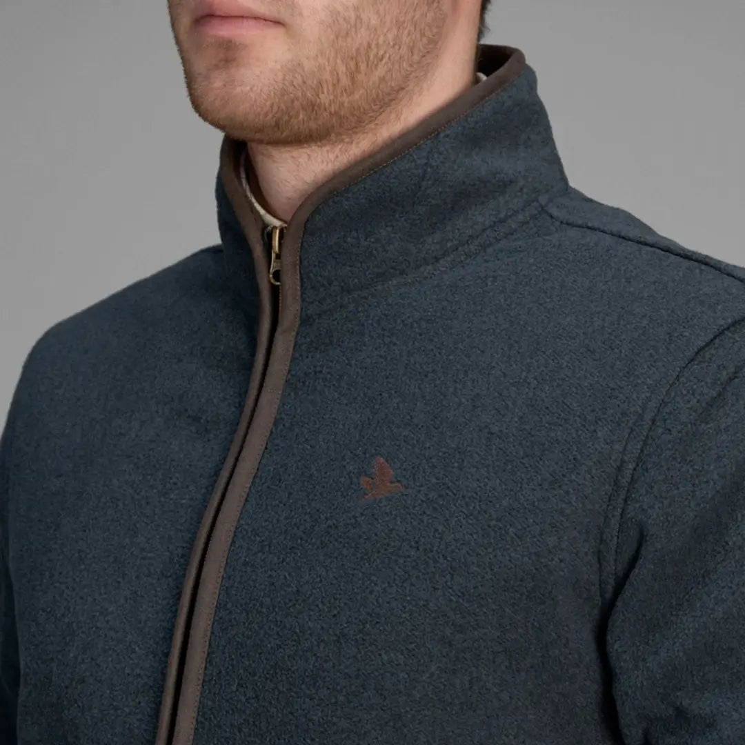 Dark gray Seeland Woodcock Fleece jacket with small logo, soft micro-fleece comfort