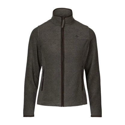 Dark gray zip-up Seeland Woodcock Ivy fleece jacket with high collar for style and warmth