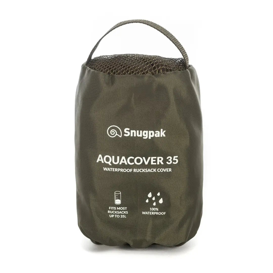 Olive green Snugpak Aquacover 35 waterproof backpack cover for tough demands and performance