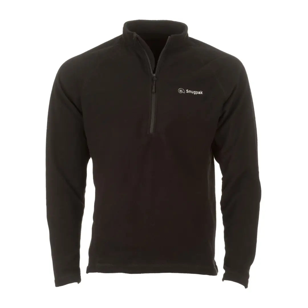 Black Snugpak Impact Fleece pullover with logo for cozy outdoor adventures