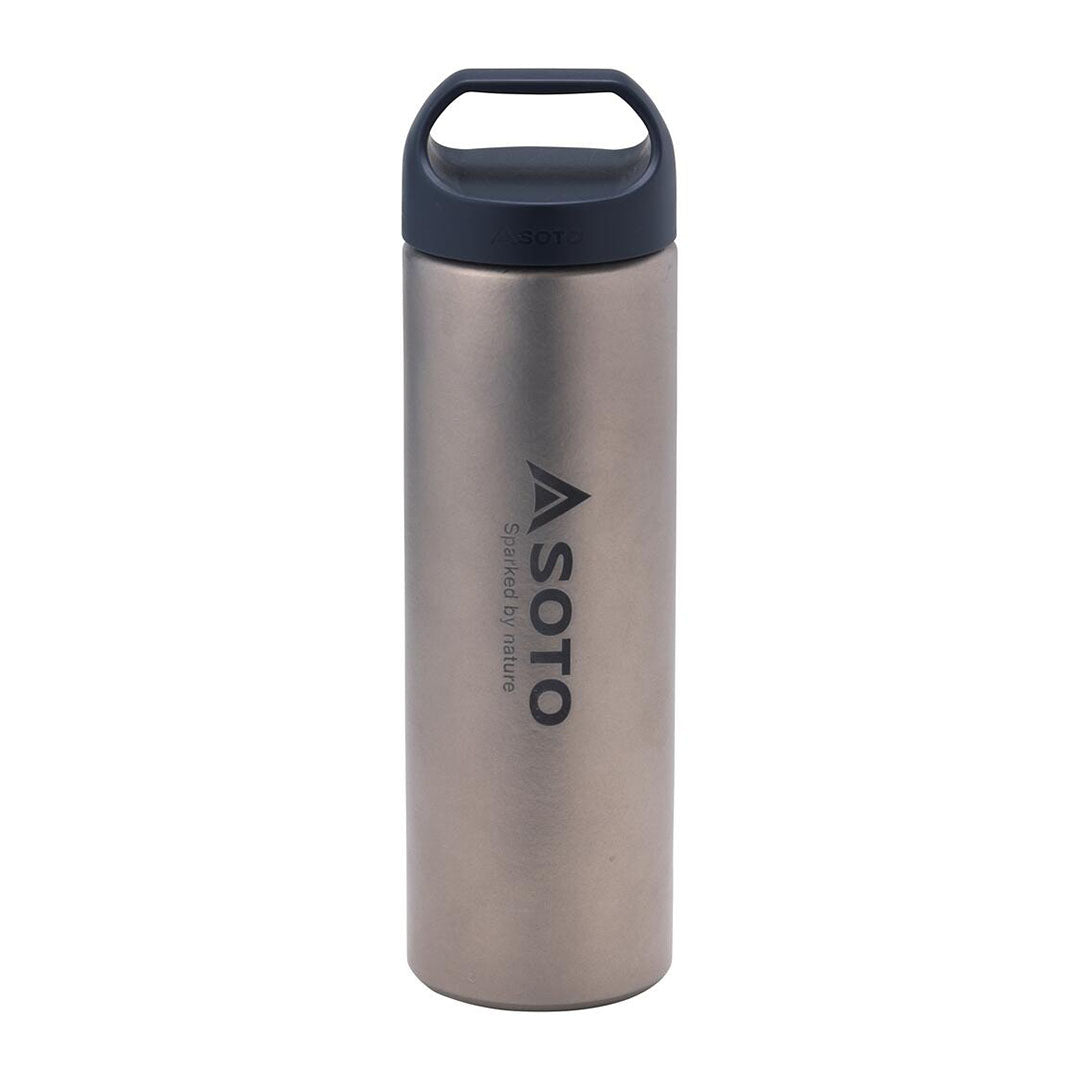 Gray metal Soto Aero Bottle 300ml perfect for staying hydrated on the go