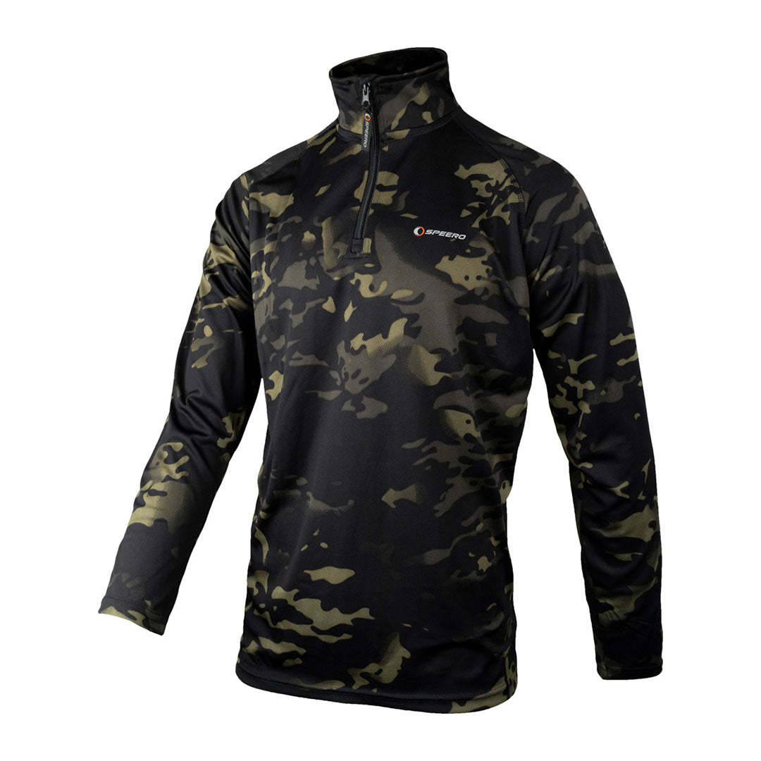 Camouflage long-sleeved Speero Armour Top to stay comfortably protected on outdoor adventures