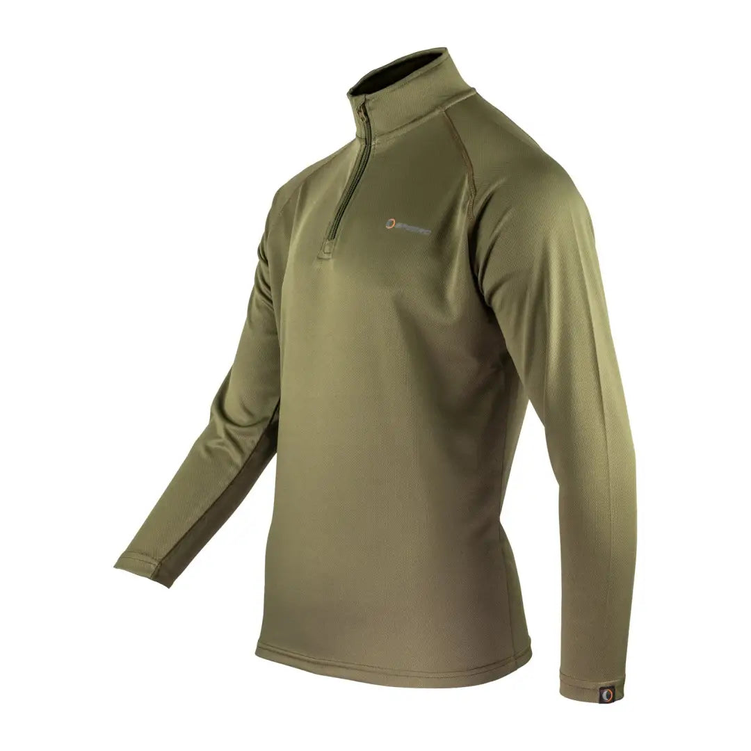 Olive green long-sleeved quarter-zip Speero Armour Top perfect for country clothing and hunting