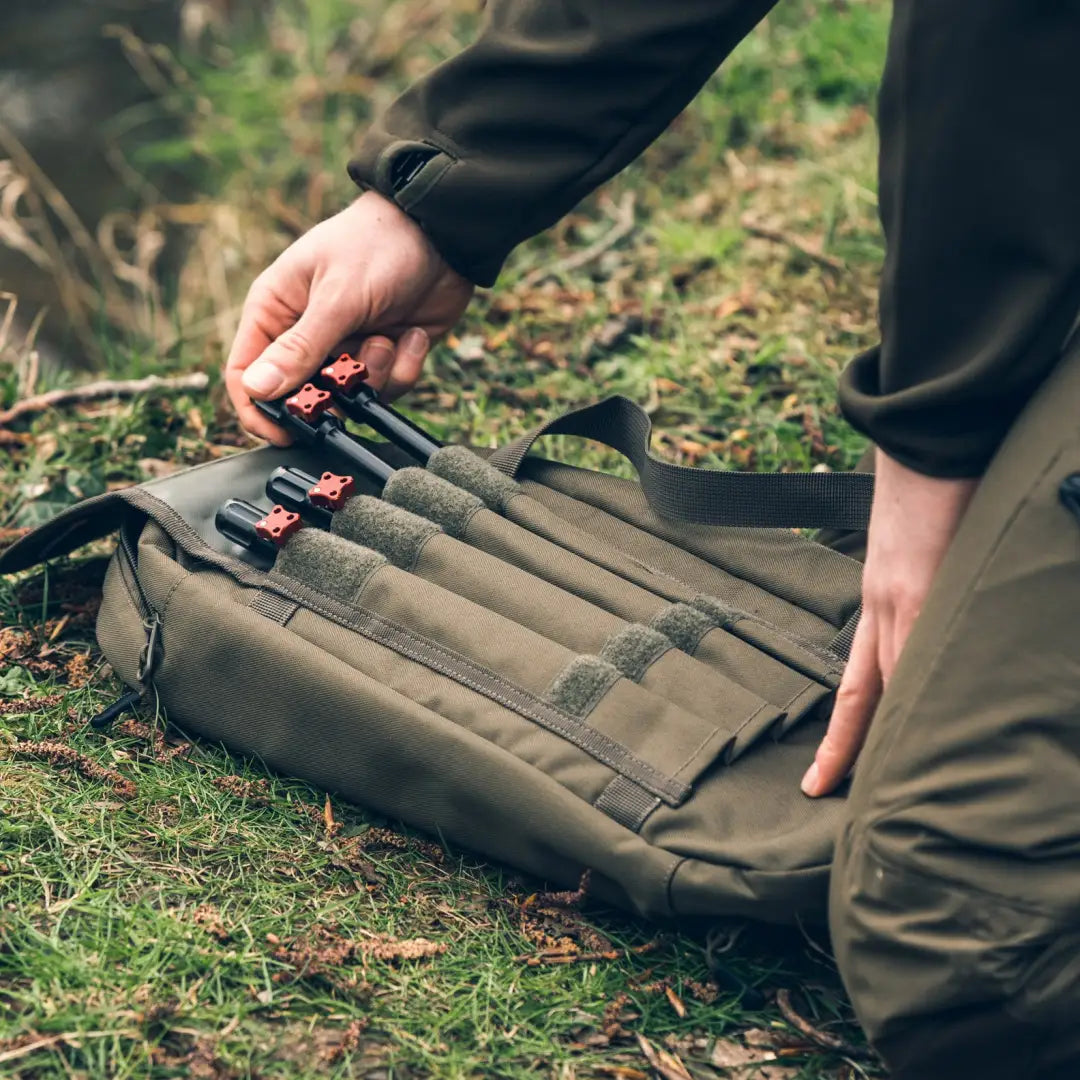 Tactical Speero Buzzer Bar Bag with multiple pouches for two rod set ups