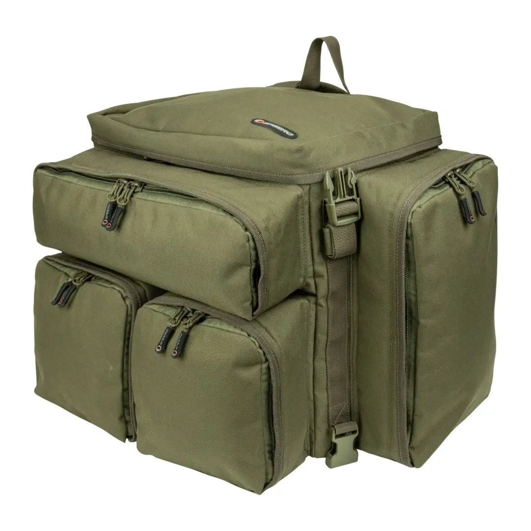 Olive green Speero Compact Rucksack with multiple compartments and pockets