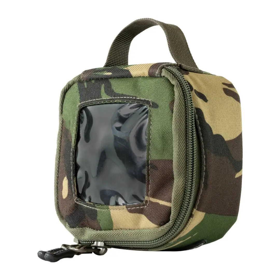 Camouflage Speero Lead Pouch with clear window and zipper closure for easy access