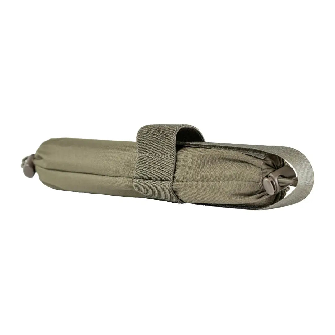 Rolled-up olive green fabric pouch with strap for Speero Net Retention Float