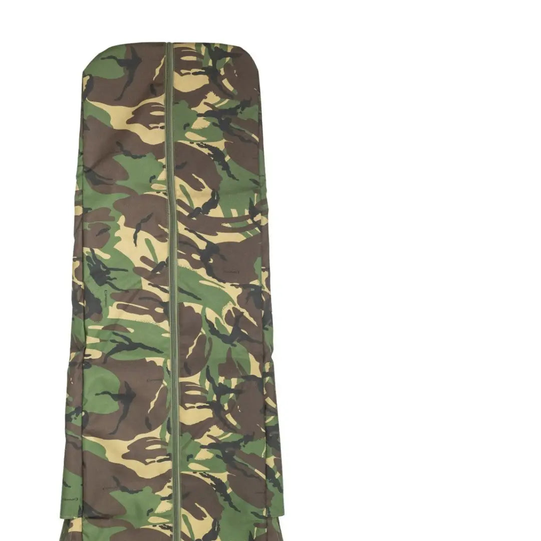 Camouflage fabric panel in woodland colors for the Speero Quiver System Hood to accommodate rods