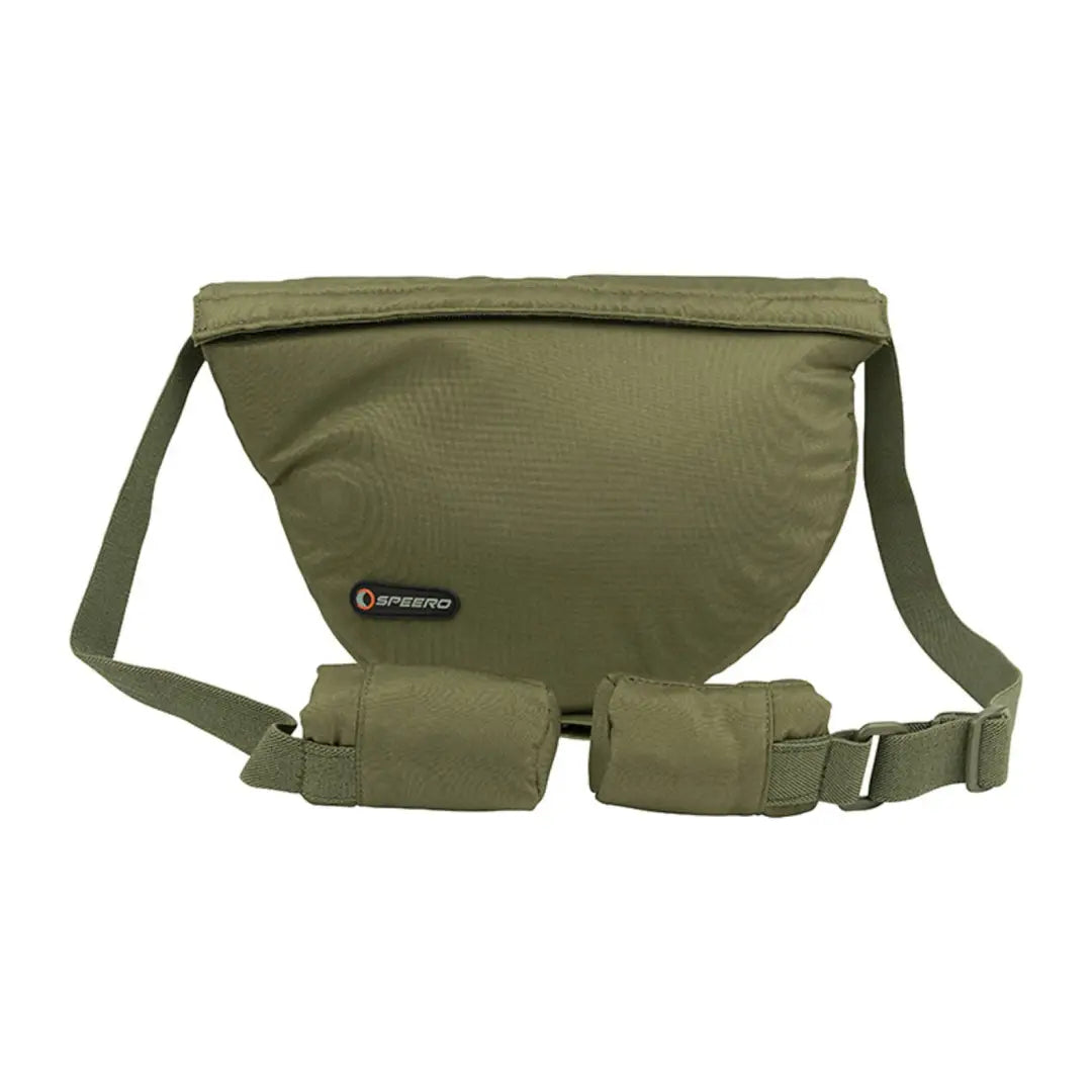 Olive green Speero Reel Pouch System bag with adjustable strap and front pockets