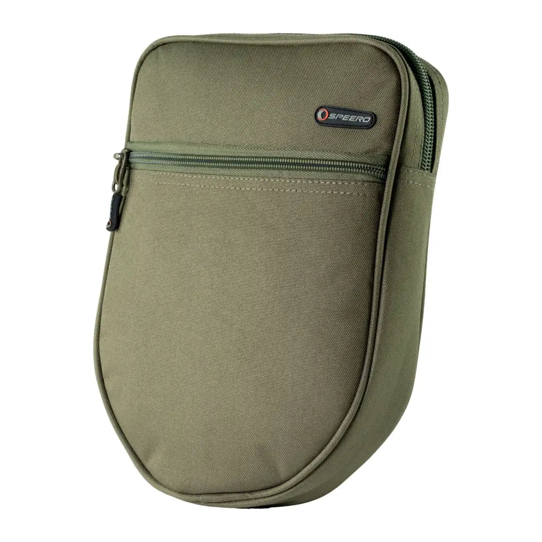 Olive green Speero Scales Pouch with a zippered front pocket for easy storage