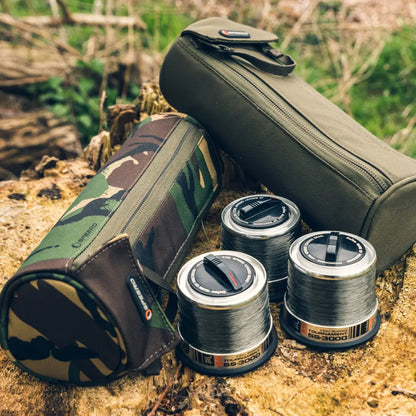 Camera lenses in camouflage and dark green, perfect for Speero Spare Spool Case