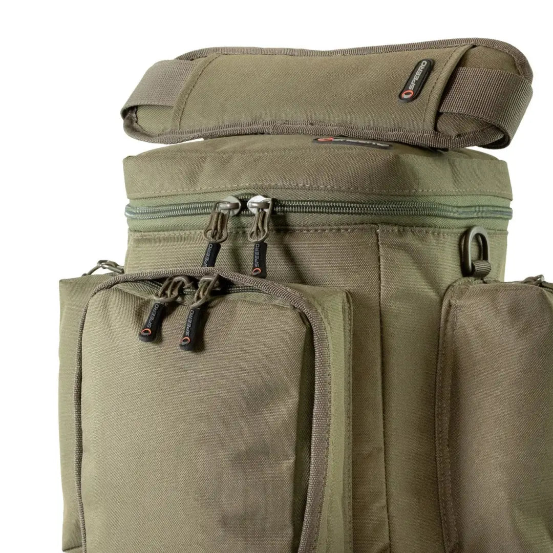 Olive drab Speero Stalker Bag with multiple compartments and zippers for tactical needs