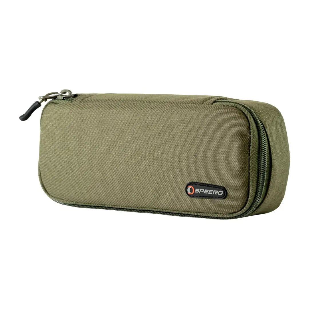 Olive green Speero Tuff Pouch zippered pencil case with brand logo