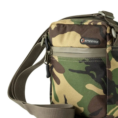 Camouflage-patterned Speero Valuables Bag features Speero logo for stylish storage