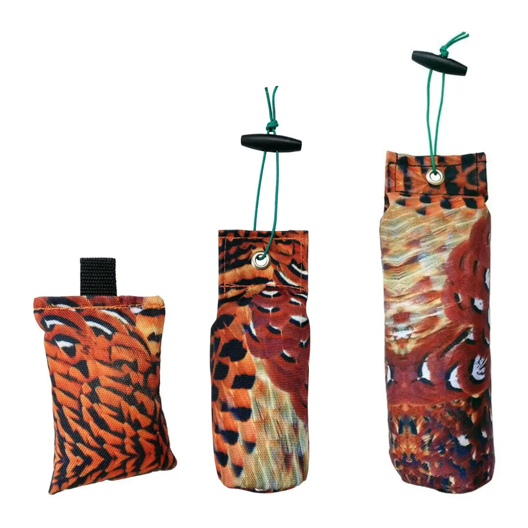 Set of three colorful animal print pouches for Sporting Saint Flight Dummy