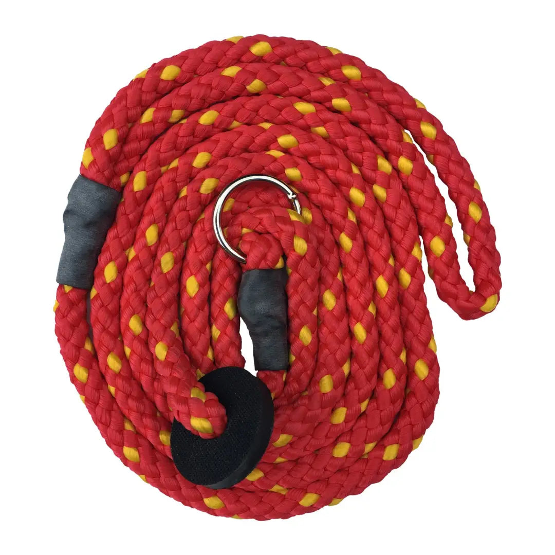 Red braided slip lead with yellow speckles and black end caps from Sporting Saint Gundog