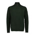 Dark green quarter zip cable-knit sweater, perfect for country clothing and hunting