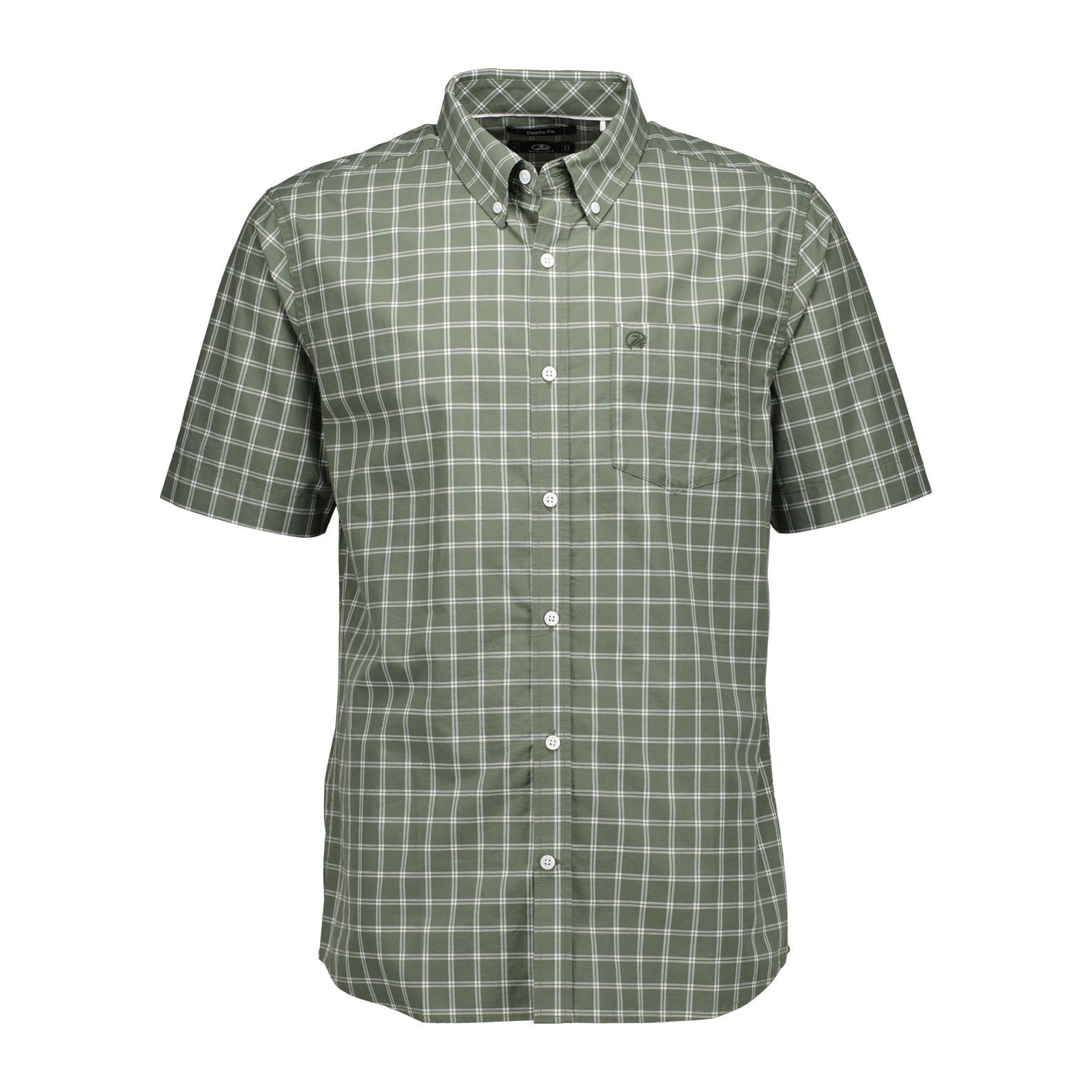 Green and white checkered short-sleeved Swanndri Lancewood Shirt for country clothing enthusiasts