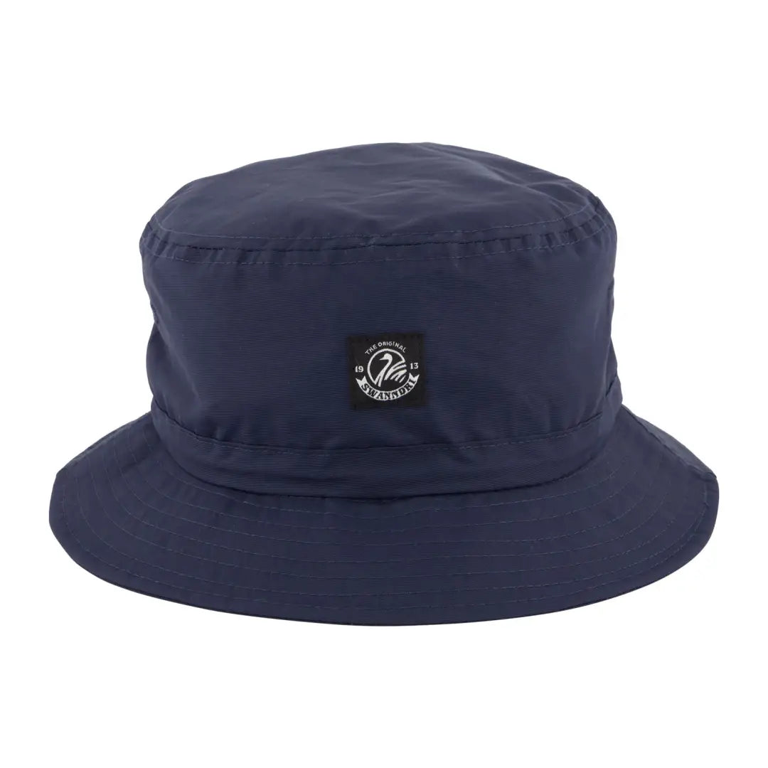 Navy blue bucket hat with logo, perfect for country clothing and hunting adventures