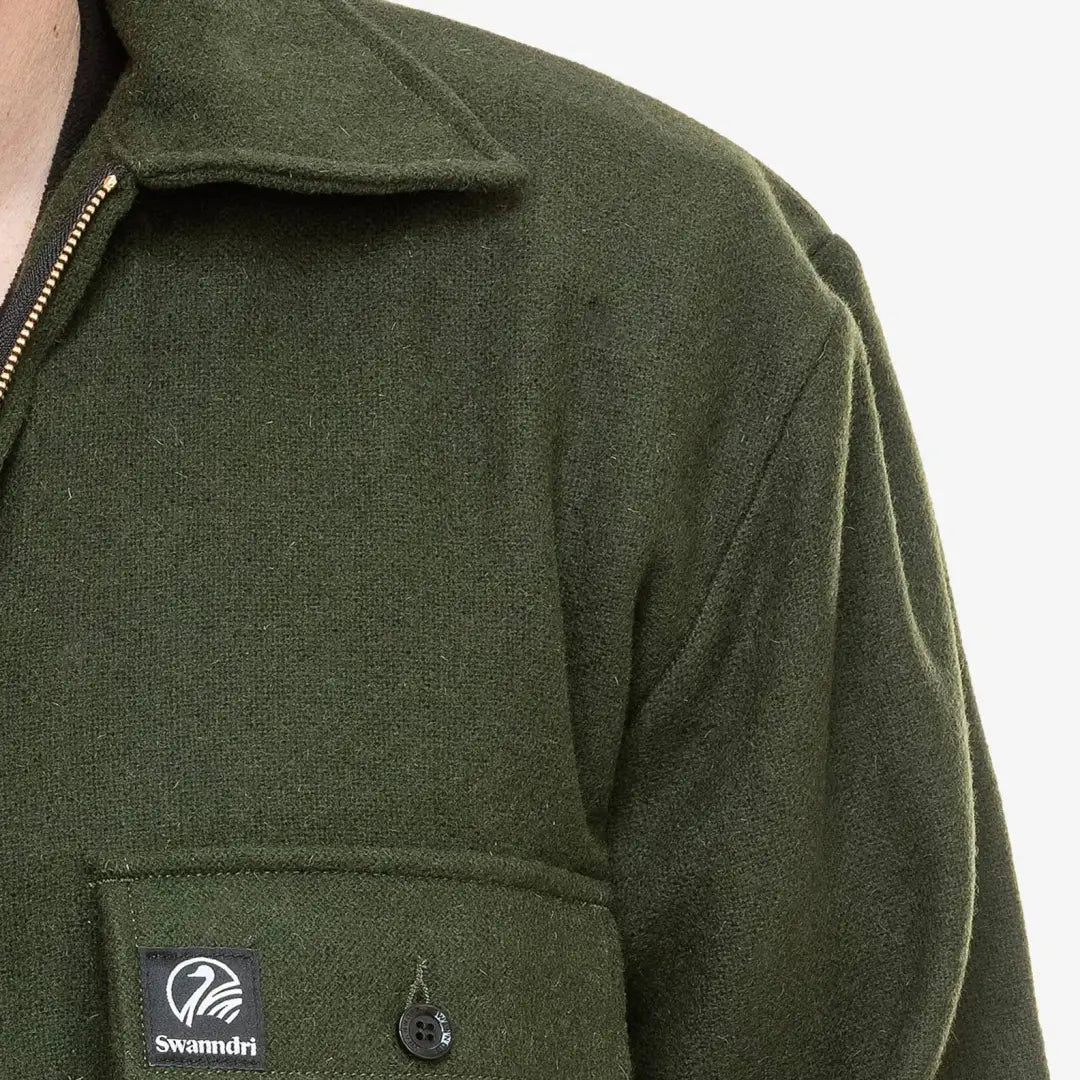 Dark green Ranger Bush Shirt with zippered front and logo patch on chest pocket