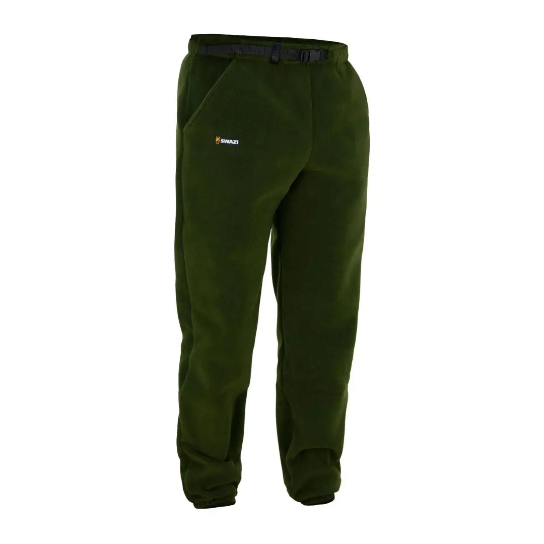 Dark green Swazi Bush Pants made from 280gsm polar fleece with elastic waistband