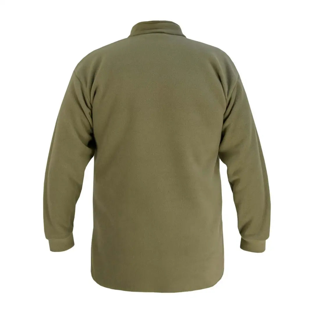 Olive green fleece Swazi Bush Shirt with a cozy collar for outdoor adventures