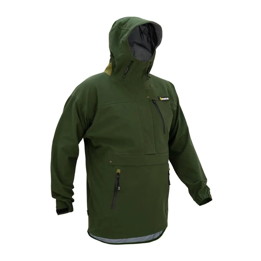 Dark green Swazi Kagoule jacket with 3-layer Aegis knit fabric and zippered pockets